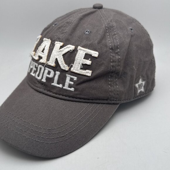 Lake People Hat Cap Grey Gray Distressed Premium Quality Adjustable Embroidered - Picture 2 of 5